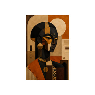 Golden Silence Abstract Portrait Print