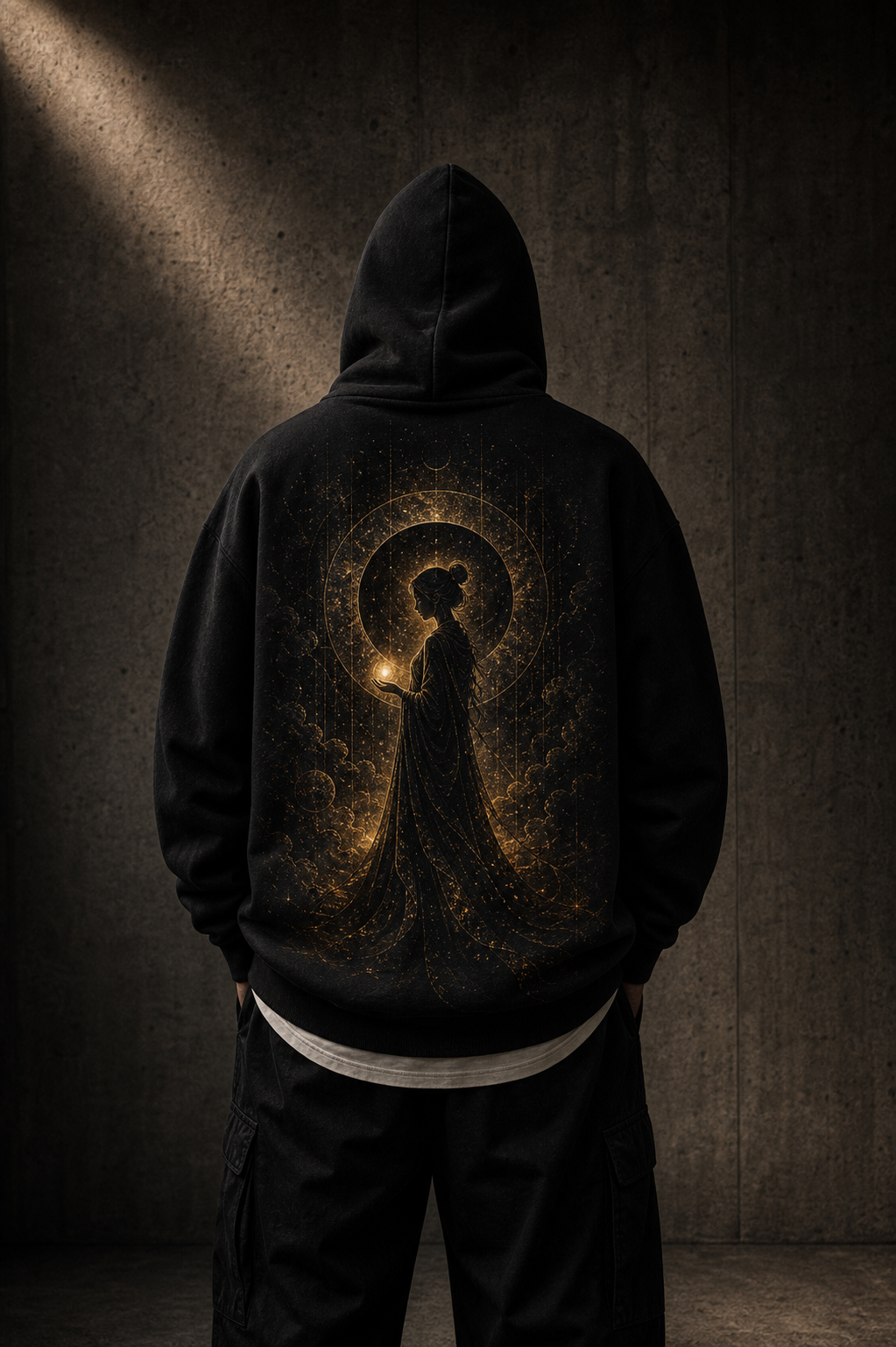 Cosmic Offering Heavyweight Hoodie editorial lifestyle mockup